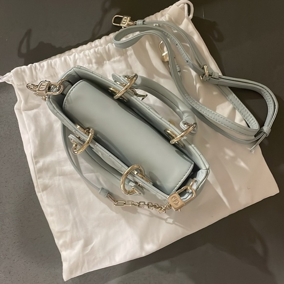 !SOLD! DIOR LADY DJOY MICRO BAG PLACID BLUE CANNAGE LAMBSKIN CHAMPAGNE GOLD HW - Picture 3 of 9